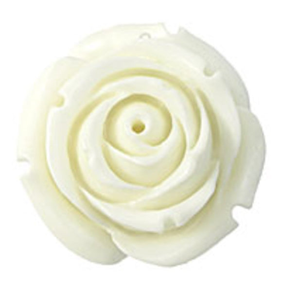 Rs 30mm English rose pendant white 2pc