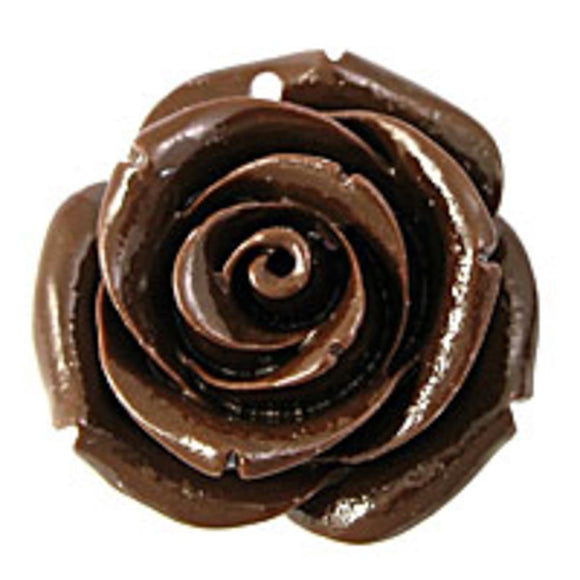 Rs 25mm English rose pendant brown 2p