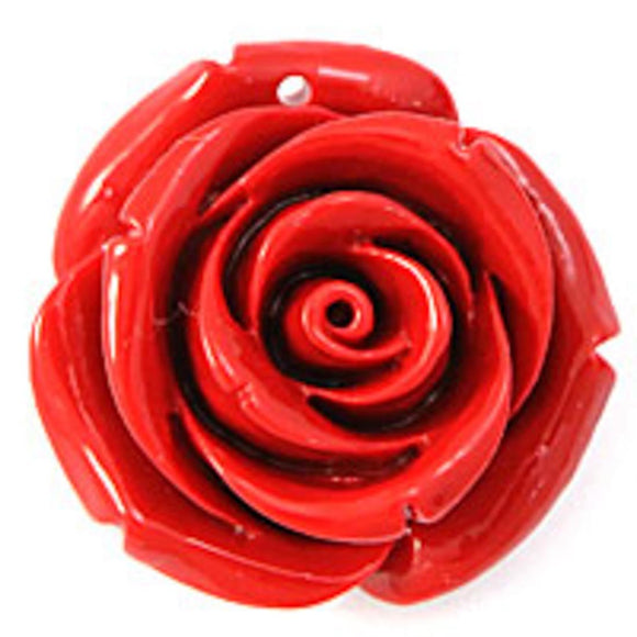 Rs 25mm English rose pendant red 2p