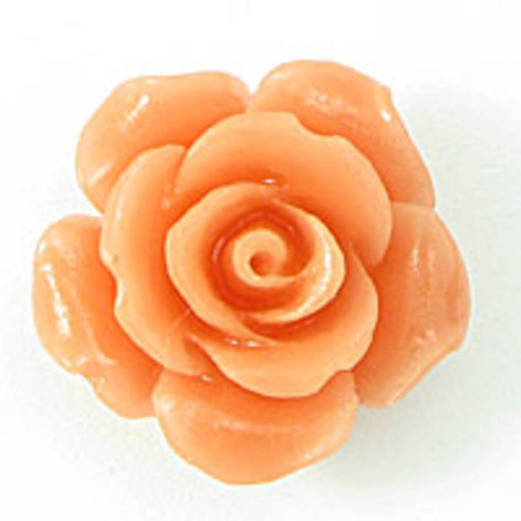 Rs 15mm Euro rose bead melon 6pc