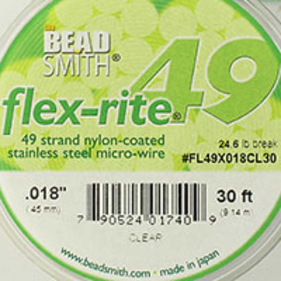 Flexrite .45mm 49str 24.6lb clear 9.14m