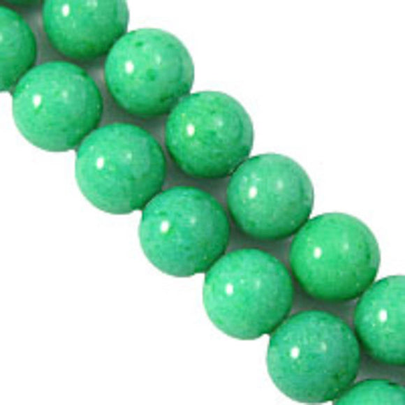 Semi prec 10mm rnd dyed op jade aloe 40pcs.