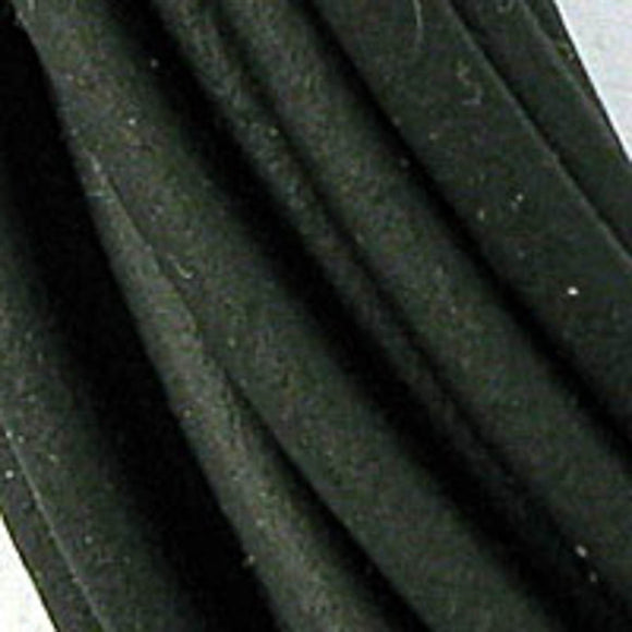 Rubber 2mm hollow tubing black 4.5mtr