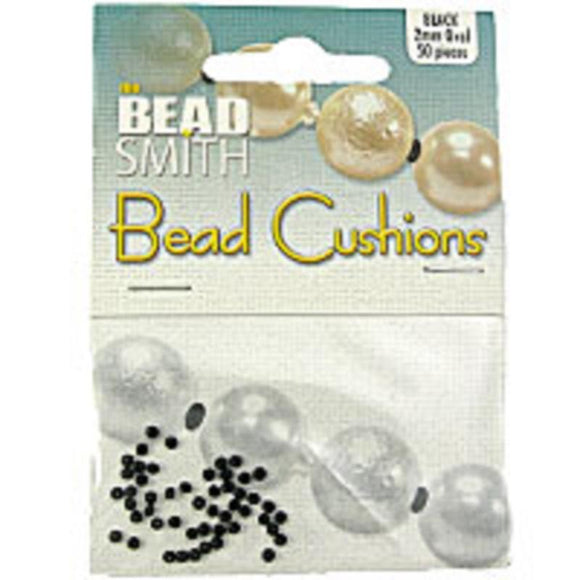 Bead cushions 2mm oval black 50pcs