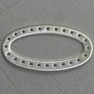 Metal 40x20mm oval /holes silver 12pcs