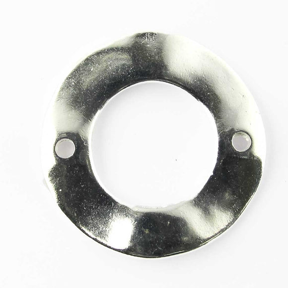 Metal 24mm donut waved 2 hole sil 20pc