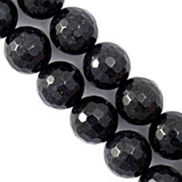 Semi prec 10mm rnd facet dye jade char 20 pcs