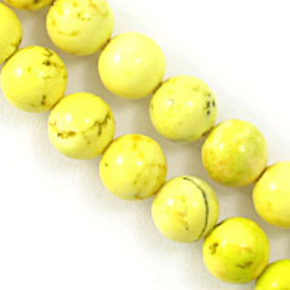 semi prec 6mm rnd howlite yelllow 60+pcs.