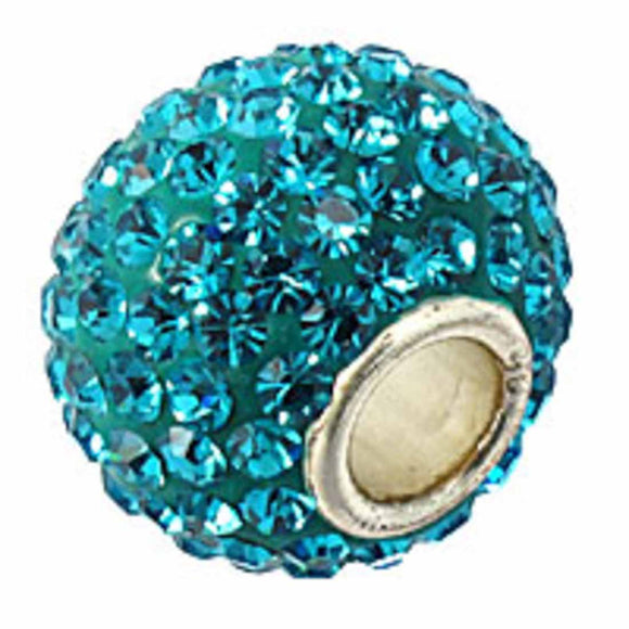 Metal 12x15mm  crystal blue zircon1p