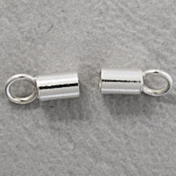 Sterling sil 2.5mm cord end 4pcs