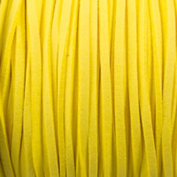 Faux suede 3mm flat yellow 80 metres