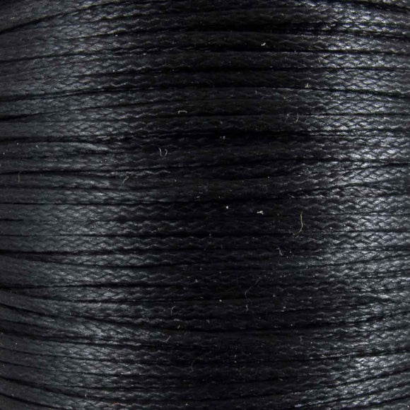 Waxed 1mm cord black 40mtrs
