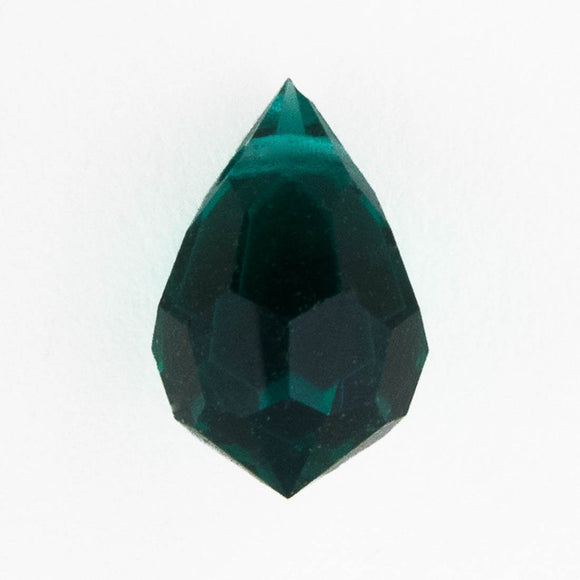 cz 6x10mm faceted drop trns forest 4p