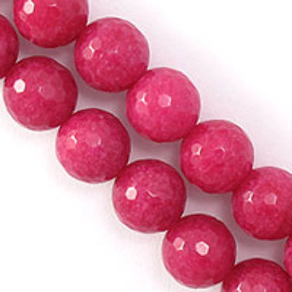 Semi prec 10mm rnd Facet jade cerise 20p