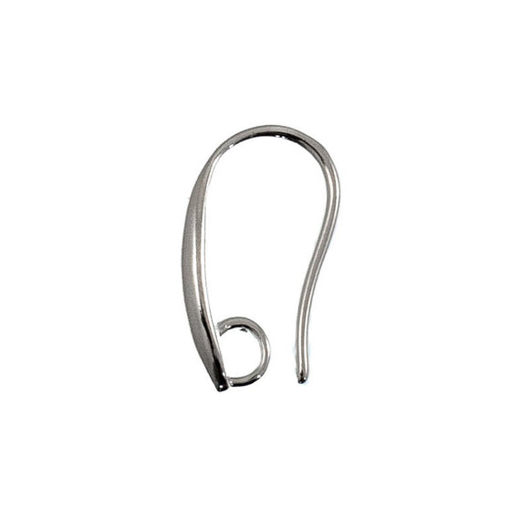 Metal 16mm D earring NF silver 10pcs