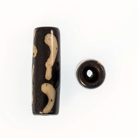 Bone 25x10mm tube coma black 6pcs