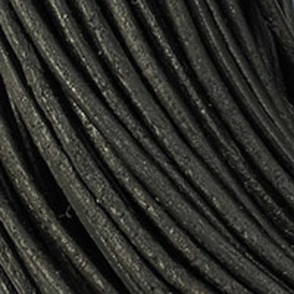 Leather 1.5mm round China black 80m