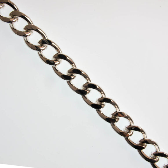 Metal chain 15x10mm curblink silver 1m
