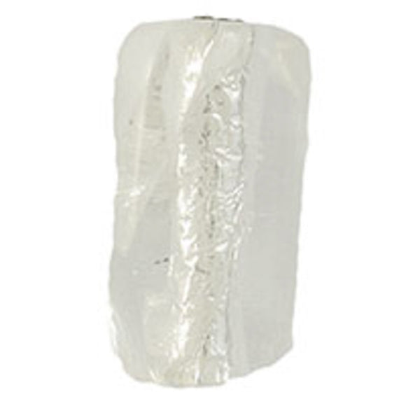 cz h/made 16x6mm tube silver clear 2pc