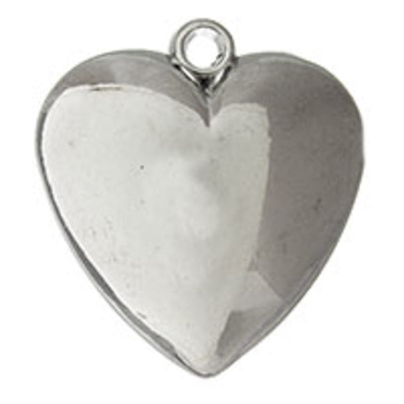 Plas 33mm puffy heart plain Nkl 10pcs