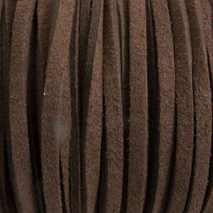 Faux suede 3mm flat chocolate 80metres