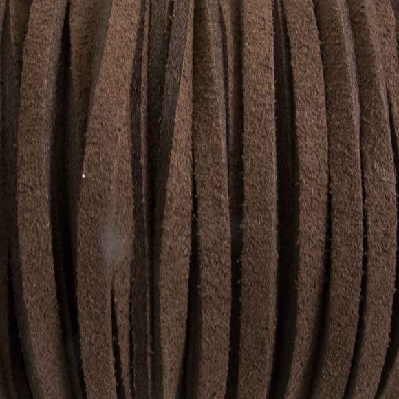 Faux suede 3mm flat chocolate 80metres