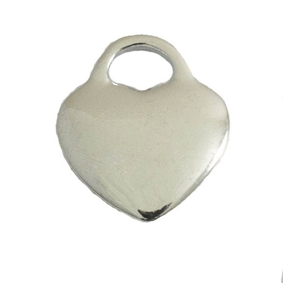 Metal 18mm solid heart NF silver 10pcs
