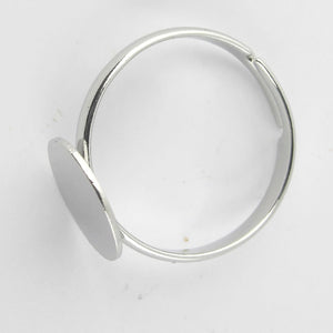 Metal ring 11mm plate nickel 4pcs