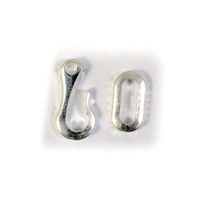 Metal 16mm hook+oval ring NF sil 10sets