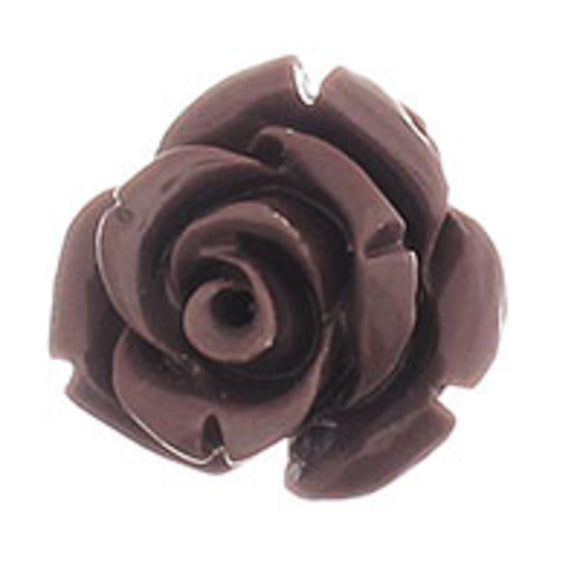Rs 12mm English rose bead grey 6pcs