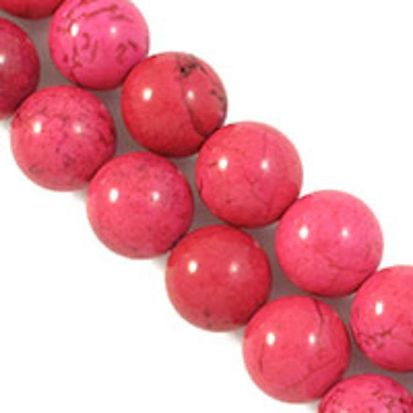 Semi prec 10mm rnd dyd howlite magent 40.