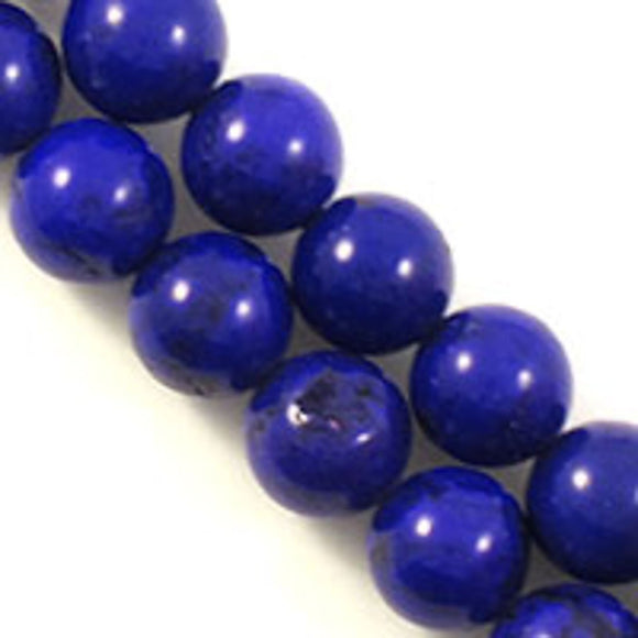 Semi prec 8mm rnd dyd howlite indigo 48p.