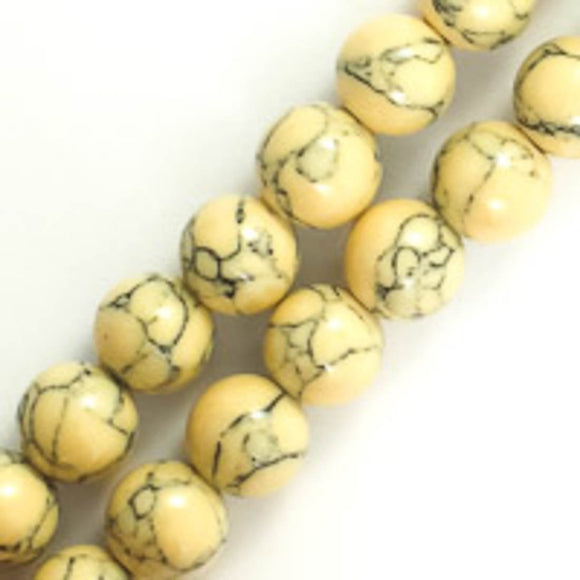 Semi prec 8mm rnd hlite latte/gry 50pcs