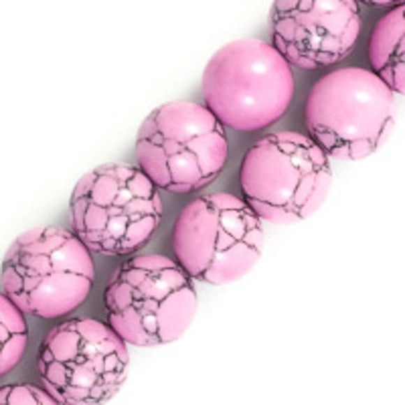 Semi prec 8mm rnd hlite mauve/gry 50pcs