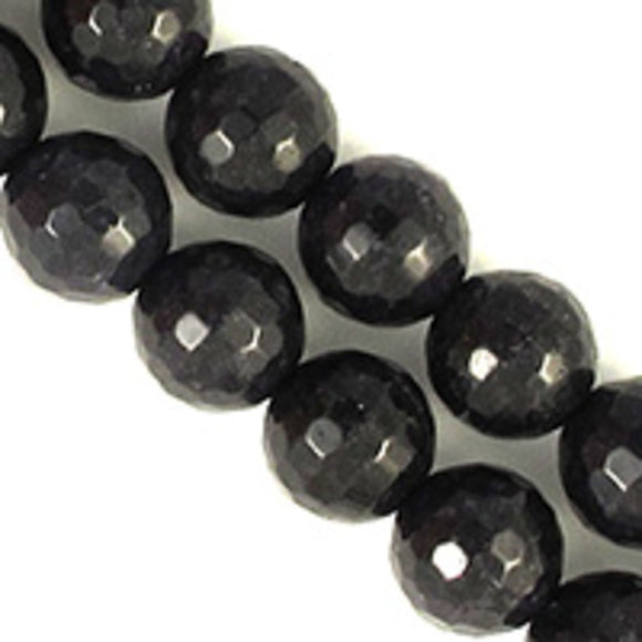 Semi prec 8mm rnd facet jade charcol 25