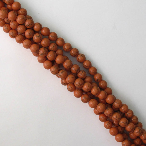 Semi prec 8mm rnd hlite peach/grey 50p