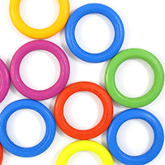 Wood 40mm fruit loops multi 11pcs