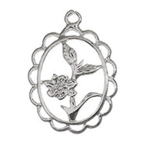Metal 25mm flower/cameo NF SIL 6p