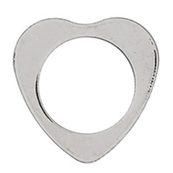 Metal 13mm heart donut NF SIL 20pcs