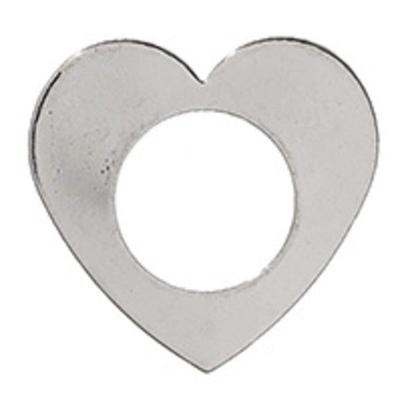 Metal 22mm heart donut NF SIL 10pcs