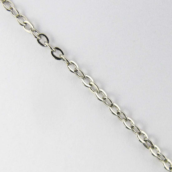 Metal chain 2x1.6mm flat oval nicke 2mtr