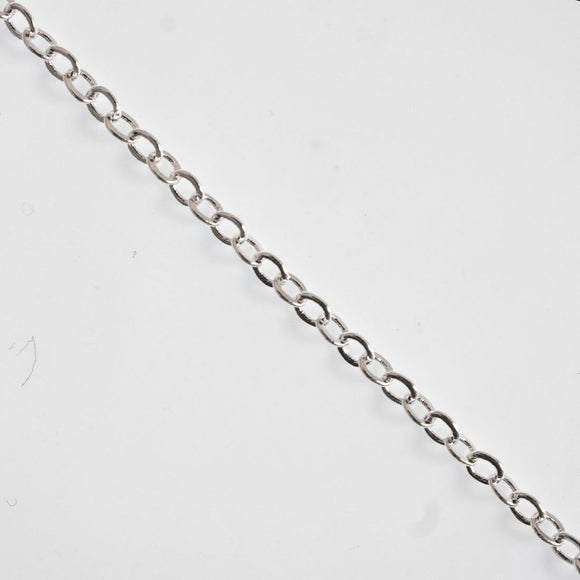 Metal chain 2x1.6mm flat oval silve 2mtr