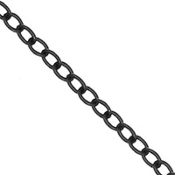Metal chain 2.3x1.9mm oval black 2mt