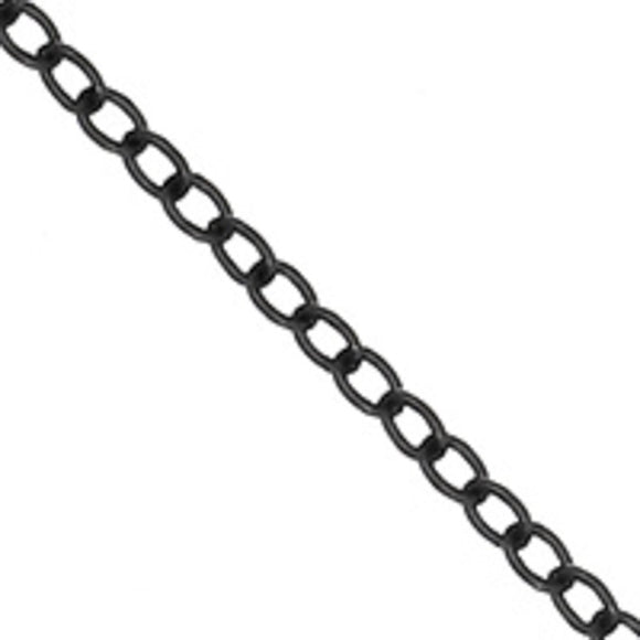 Metal chain 2.3x1.9mm oval black 10mt