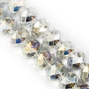 Cg 10x12mm faceted rondel moonlight 50pc