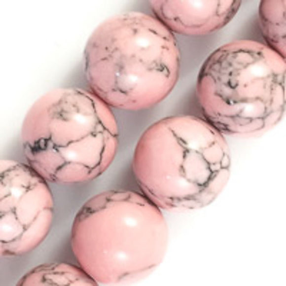 Semi prec 14mm rnd hlite rose/gry 29pcs.