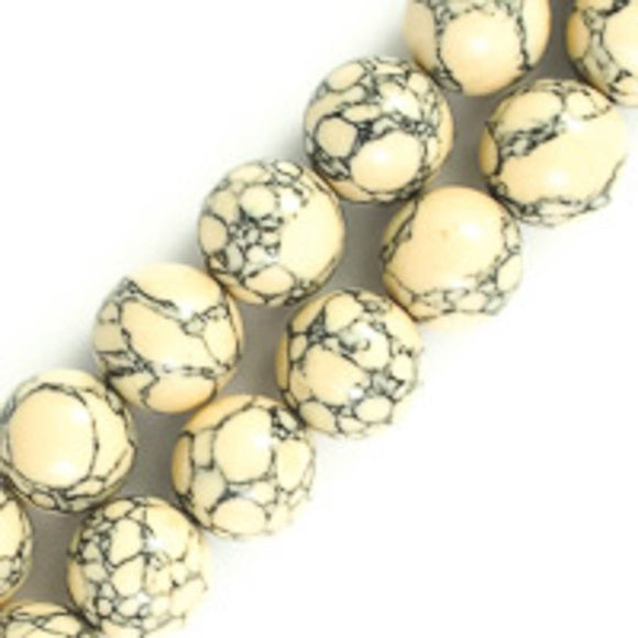 Semi prec 8mm rnd hlite beige/gry 55pcs