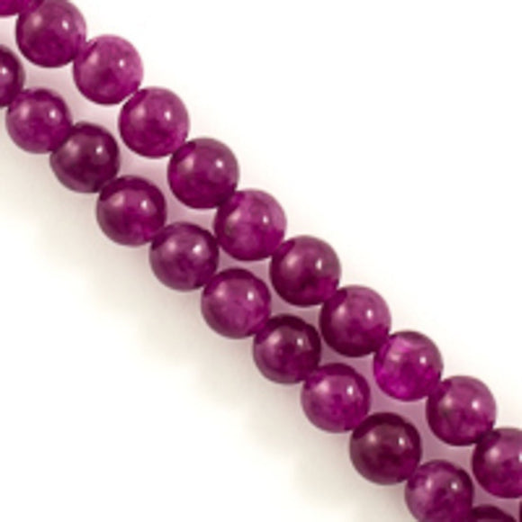 Semi prec 6mm rnd dyed mil jade mulberry 61pcs.