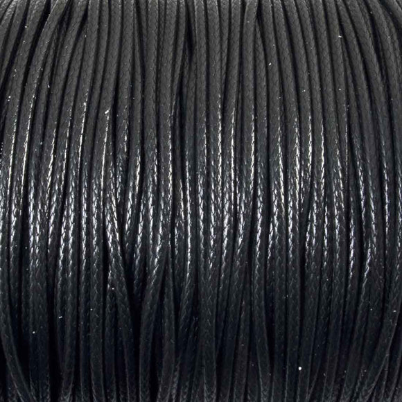 Cord 1mm rnd woven black 80+metres