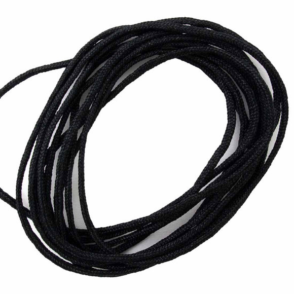 Cord 1.5mm shiny woven black 1.9metres